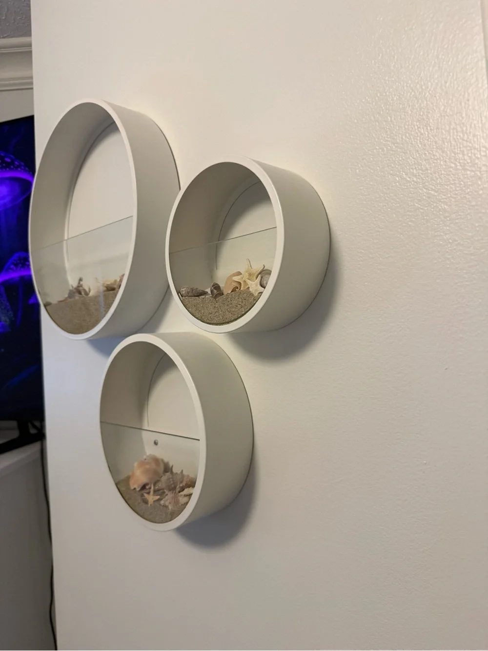 Coastal Circle Wall Shelves decor - White multi use